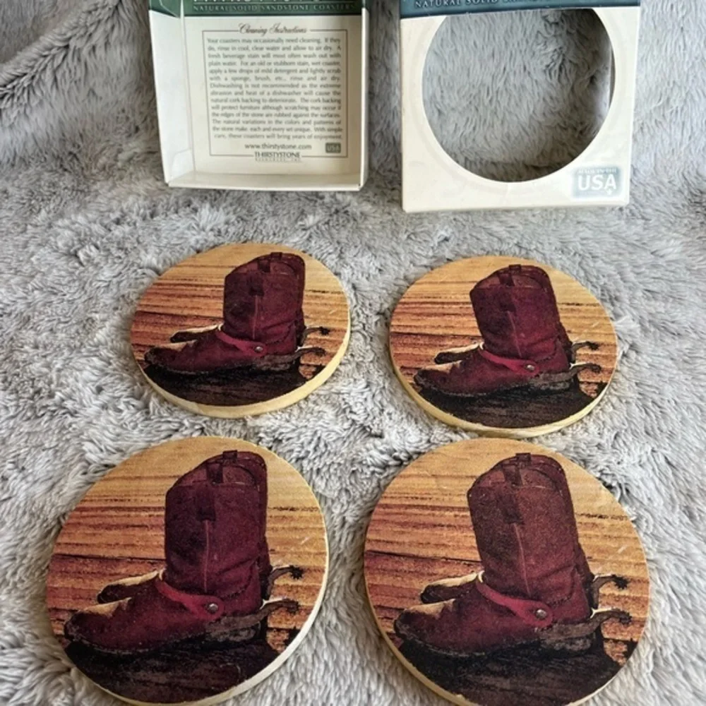 Thirstystone Old Boot Coasters Set of 4‎